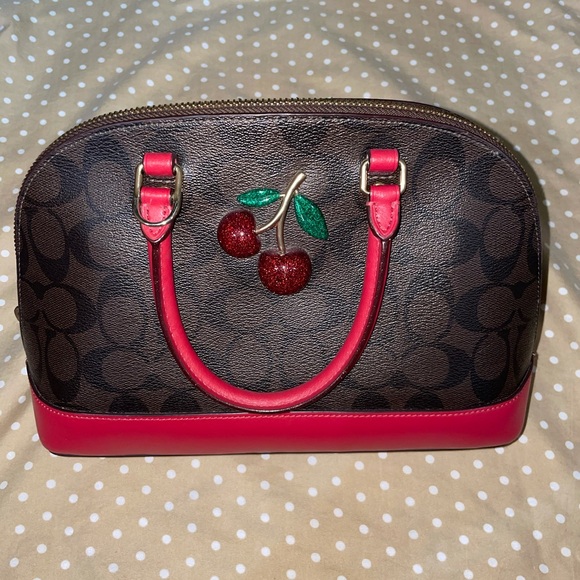 Coach Cherry Mini Sierra Satchel Signature Canvas